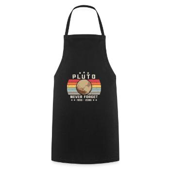 Pluto Never Forget 1930 - 2006 Retro Funny Space - Cooking Apron - black - Front - AI Model Male 185 dark (185cm)