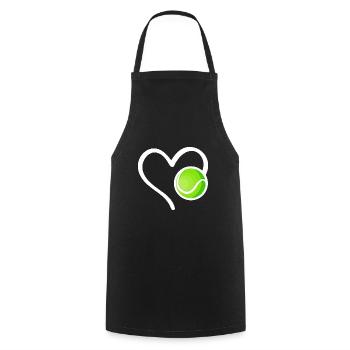 Tennis Heart Tennis Ball - Cooking Apron - black - Front - AI Model Male 185 dark (185cm)