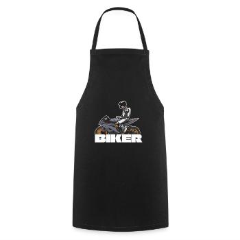 Motorcycle Lifestyle / Motorcycle / Motorcycles biker - Cooking Apron - black - Front - AI Model Male 185 dark (185cm)