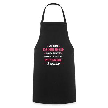 Super radiologue - Tablier de cuisine - noir - Devant - AI Model Male 185 dark (185cm)