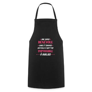Super benevole - Tablier de cuisine - noir - Devant - AI Model Male 185 dark (185cm)
