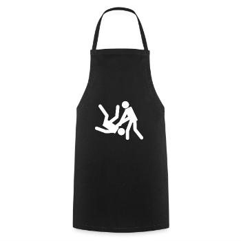 Aikido Martial Arts Gift - Cooking Apron - black - Front - AI Model Male 185 dark (185cm)