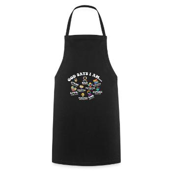 Autism Awareness God Says I Am Strong Asperger's - Cooking Apron - black - Front - AI Model Male 185 dark (185cm)