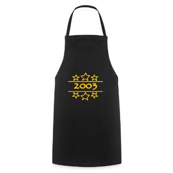 Born in 2003 - Cooking Apron - black - Front - AI Model Male 185 dark (185cm)
