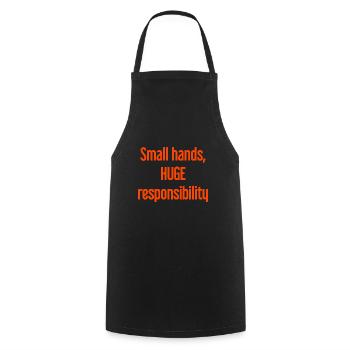 Small Hands, Huge Responsibility Parent Saying - Cooking Apron - black - Front - AI Model Male 185 dark (185cm)
