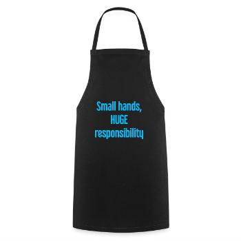 Small Hands, Huge Responsibility Parent Saying - Cooking Apron - black - Front - AI Model Male 185 dark (185cm)