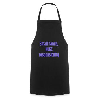 Small Hands, Huge Responsibility Parent Saying - Cooking Apron - black - Front - AI Model Male 185 dark (185cm)