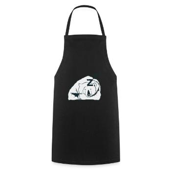 Bär Zeichnung zzz schläft Schlaf Winterschlaf 2703 o - Kochschürze - Schwarz - Vorne - AI Model Male 185 dark (185cm)