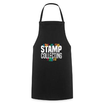 Stamps collect stamp collection - Cooking Apron - black - Front - AI Model Male 185 dark (185cm)