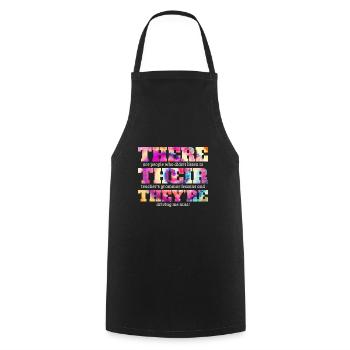 English Teacher Gifts English Class Grammar - Cooking Apron - black - Front - AI Model Male 185 dark (185cm)