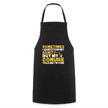 Molinasittich Perroquet Oiseau Perruche du Soleil - Tablier de cuisine - noir - Devant - AI Model Male 185 dark (185cm)
