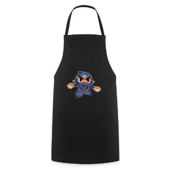 Smore Ninja Kids Cute Marshmallow Camper - Kochschürze - Schwarz - Vorne - AI Model Male 185 dark (185cm)