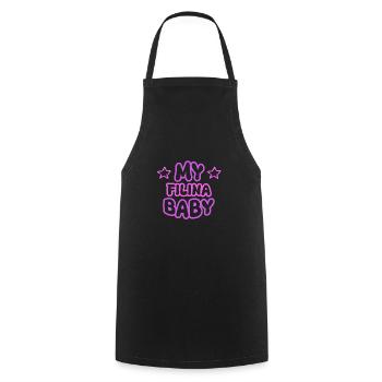 Filina comme prénom - Tablier de cuisine - noir - Devant - AI Model Male 185 dark (185cm)