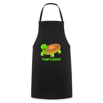 Turtlenut Donut Schildkröte Süß Zucker Glasur - Kochschürze - Schwarz - Vorne - AI Model Male 185 dark (185cm)