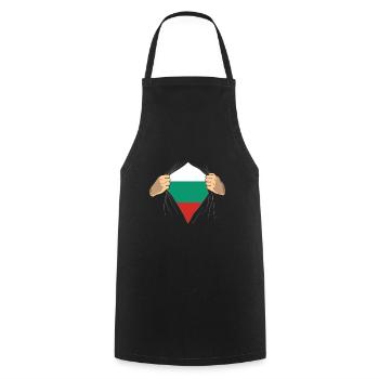 Bulgaria - Cooking Apron - black - Front - AI Model Male 185 dark (185cm)