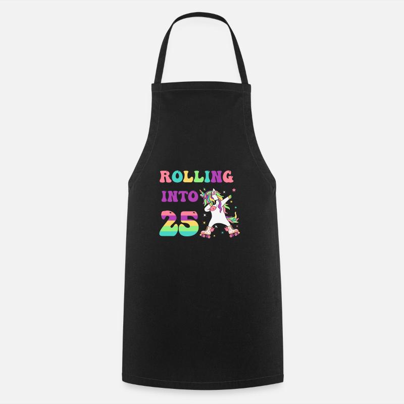 Rouler dans 25 ans Licorne - Tablier de cuisine - noir