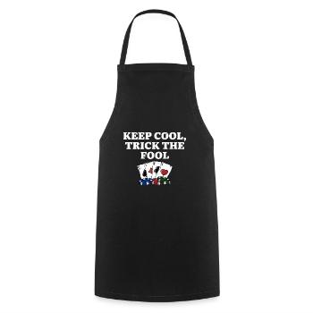 Keep Cool Trick the Fool Casino Poker Gambling - Cooking Apron - black - Front - AI Model Male 185 dark (185cm)