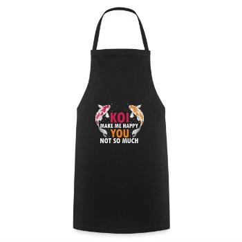 Koi Make Me Happy You Not So Much Funny Koi Tea - Cooking Apron - black - Front - AI Model Male 185 dark (185cm)