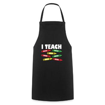 i I Teach Confident Bravery Equality Teacher Futur - Kochschürze - Schwarz - Vorne - AI Model Male 185 dark (185cm)