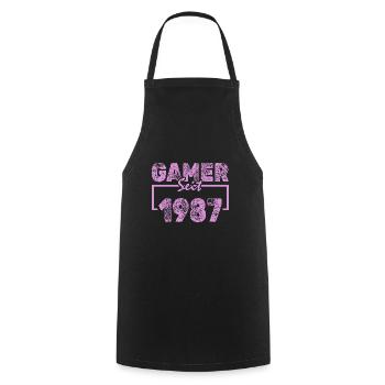 Typing 1987 - Cooking Apron - black - Front - AI Model Male 185 dark (185cm)