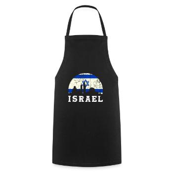 Israel Sayings Flag Gift Idea - Cooking Apron - black - Front - AI Model Male 185 dark (185cm)