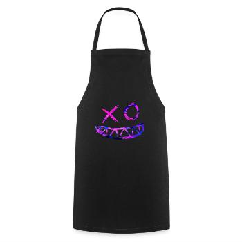 Zwinker Smiley - Rave - Kochschürze - Schwarz - Vorne - AI Model Male 185 dark (185cm)