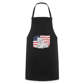 West Highland White Terrier Westie - Cooking Apron - black - Front - AI Model Male 185 dark (185cm)