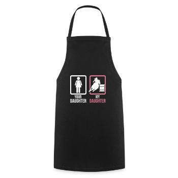 Votre fille Ma fille Barrel Racer Barrel Hors - Tablier de cuisine - noir - Devant - AI Model Male 185 dark (185cm)