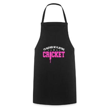 I'd Rather Be Playing Cricket - Cooking Apron - black - Front - AI Model Male 185 dark (185cm)