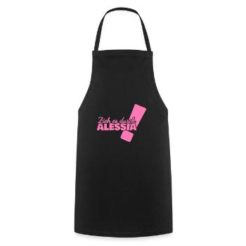 Prénom Alessia - Tablier de cuisine - noir - Devant - AI Model Male 185 dark (185cm)