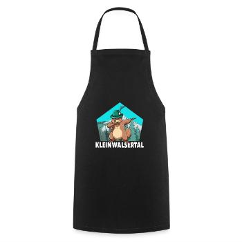 Kleinwalsertal Murmeltier für einen Walser - Kochschürze - Schwarz - Vorne - AI Model Male 185 dark (185cm)