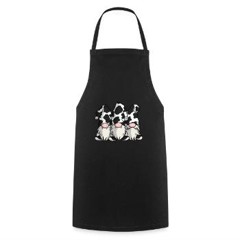 Gnomes mignons d’impression de vache - Tablier de cuisine - noir - Devant - AI Model Male 185 dark (185cm)