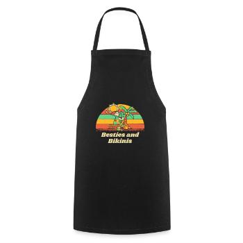 Besties and Bikinis Beach Friends Ocean Buddy - Cooking Apron - black - Front - AI Model Male 185 dark (185cm)