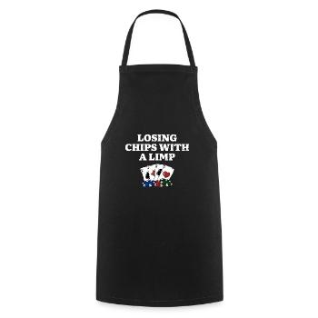 Losing Chips with a Limp Casino Poker Gambling - Cooking Apron - black - Front - AI Model Male 185 dark (185cm)