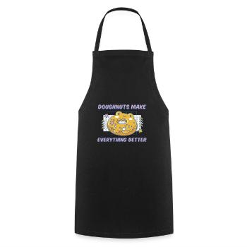 Les beignets rendent tout meilleur beignets drôles - Tablier de cuisine - noir - Devant - AI Model Male 185 dark (185cm)
