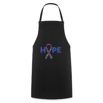 Thyroïde Cancer Hope et Butterfly Band - Tablier de cuisine - noir - Devant - AI Model Male 185 dark (185cm)