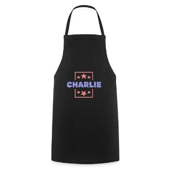 Charlie dans le rôle de Charlie - Tablier de cuisine - noir - Devant - AI Model Male 185 dark (185cm)