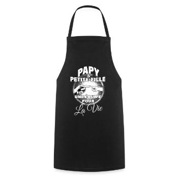 Papy et petit-fille équipe pour la vie Cadeau - Tablier de cuisine - noir - Devant - AI Model Male 185 dark (185cm)