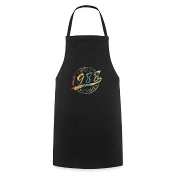 Best Vintage Jahrgang 1988 Retro Design - Cooking Apron - black - Front - AI Model Male 185 dark (185cm)