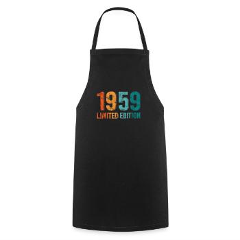 Limited Edition Vintage 1959 Retro Vintage - Cooking Apron - black - Front - AI Model Male 185 dark (185cm)