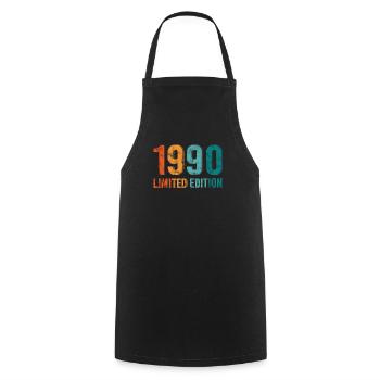 Limited Edition Vintage 1990 Retro Design - Cooking Apron - black - Front - AI Model Male 185 dark (185cm)