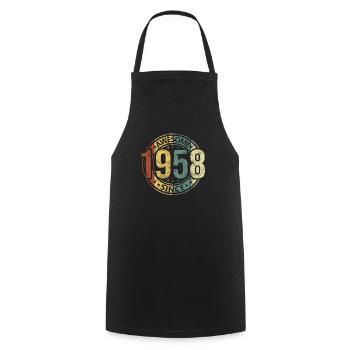 Awesome Since 1958 Retro Vintage Geburtstag - Kochschürze - Schwarz - Vorne - AI Model Male 185 dark (185cm)