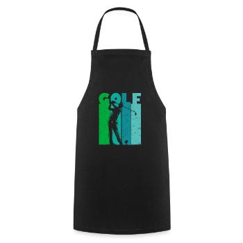 Golf Golfer Tee-Off Männer Jungen Vintage - Kochschürze - Schwarz - Vorne - AI Model Male 185 dark (185cm)