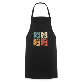 Vintage Snowboarder Winter Fun Snowboard Graphic - Cooking Apron - black - Front - AI Model Male 185 dark (185cm)