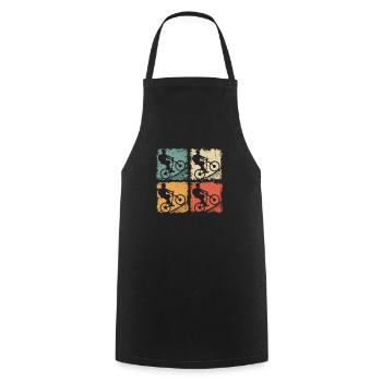 Mountain Bike MTB Uphill Bike Cycling Fun - Cooking Apron - black - Front - AI Model Male 185 dark (185cm)