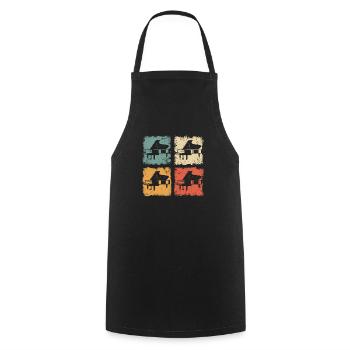 Vintage Piano Grand Piano Grafic for Pianists - Cooking Apron - black - Front - AI Model Male 185 dark (185cm)