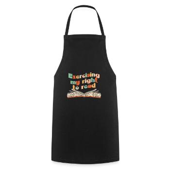 Exercising My Right To Read - Cooking Apron - black - Front - AI Model Male 185 dark (185cm)