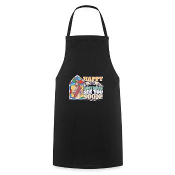 Happy 56th Birthday See You Soon Funny Jesus Meme - Cooking Apron - black - Front - AI Model Male 185 dark (185cm)