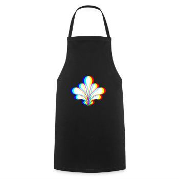 EDM - Flower - Glitch Rave Style - Cooking Apron - black - Front - AI Model Male 185 dark (185cm)