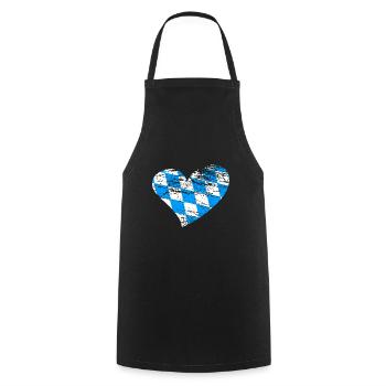 Herz Bayer Bayern weißblau - Kochschürze - Schwarz - Vorne - AI Model Male 185 dark (185cm)
